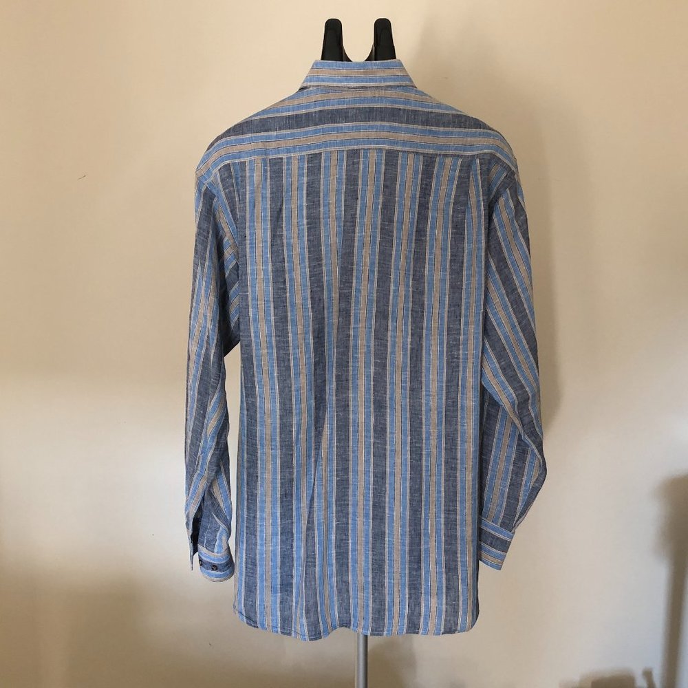 Gitman Brothers Linen Long Sleeve Sport Shirt Size: M - Picture 2 of 8
